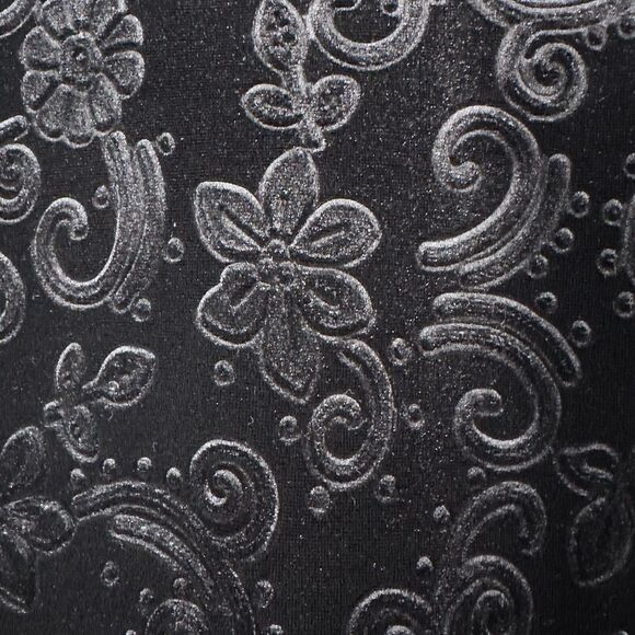 Ruby Rd Velour Floral Scroll Embossed Tunic Top Womens Large Black Whimsigoth - Picture 7 of 13